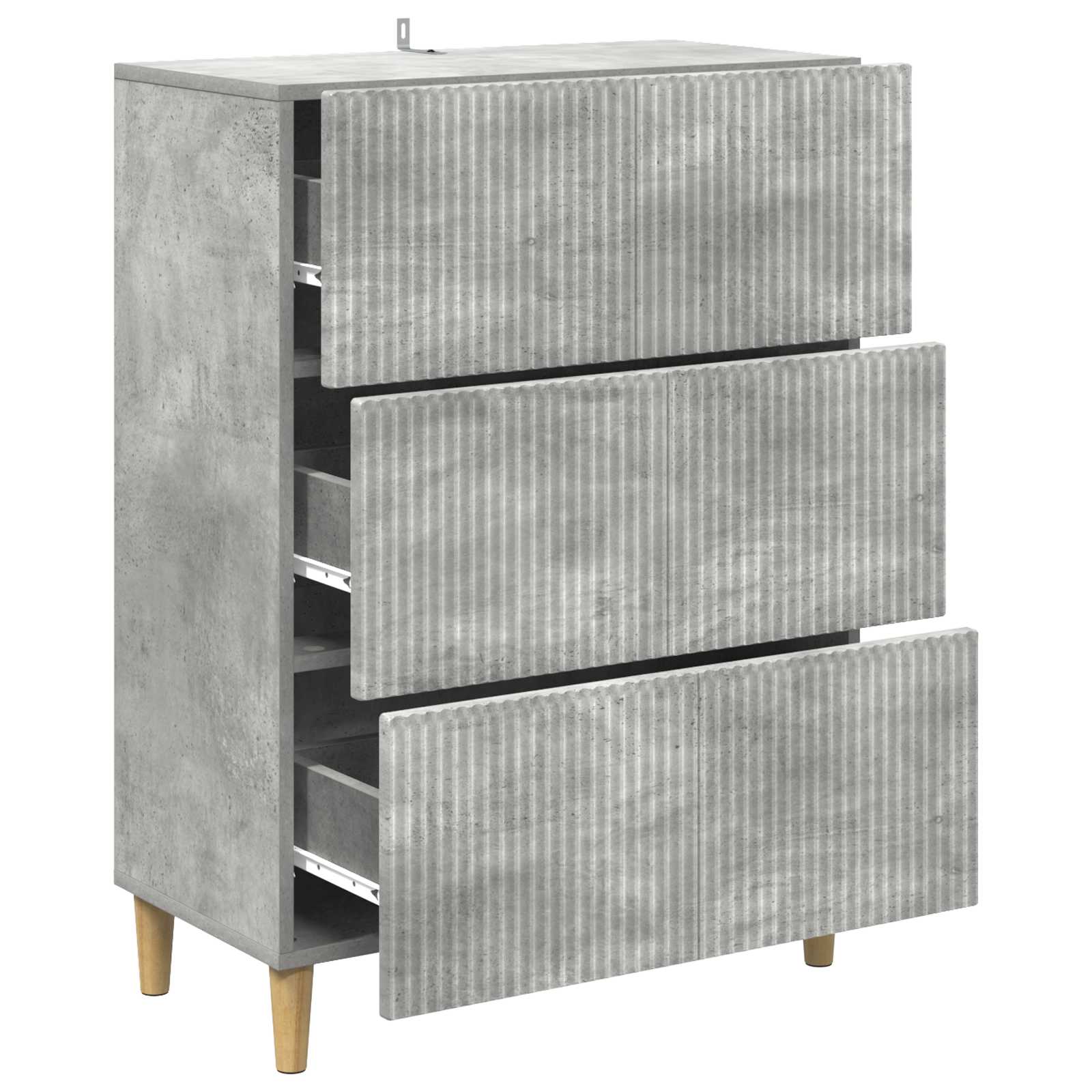 vidaXL Szafka z Szufladami Betonowy szary 66 x 34,5 x 90 cm