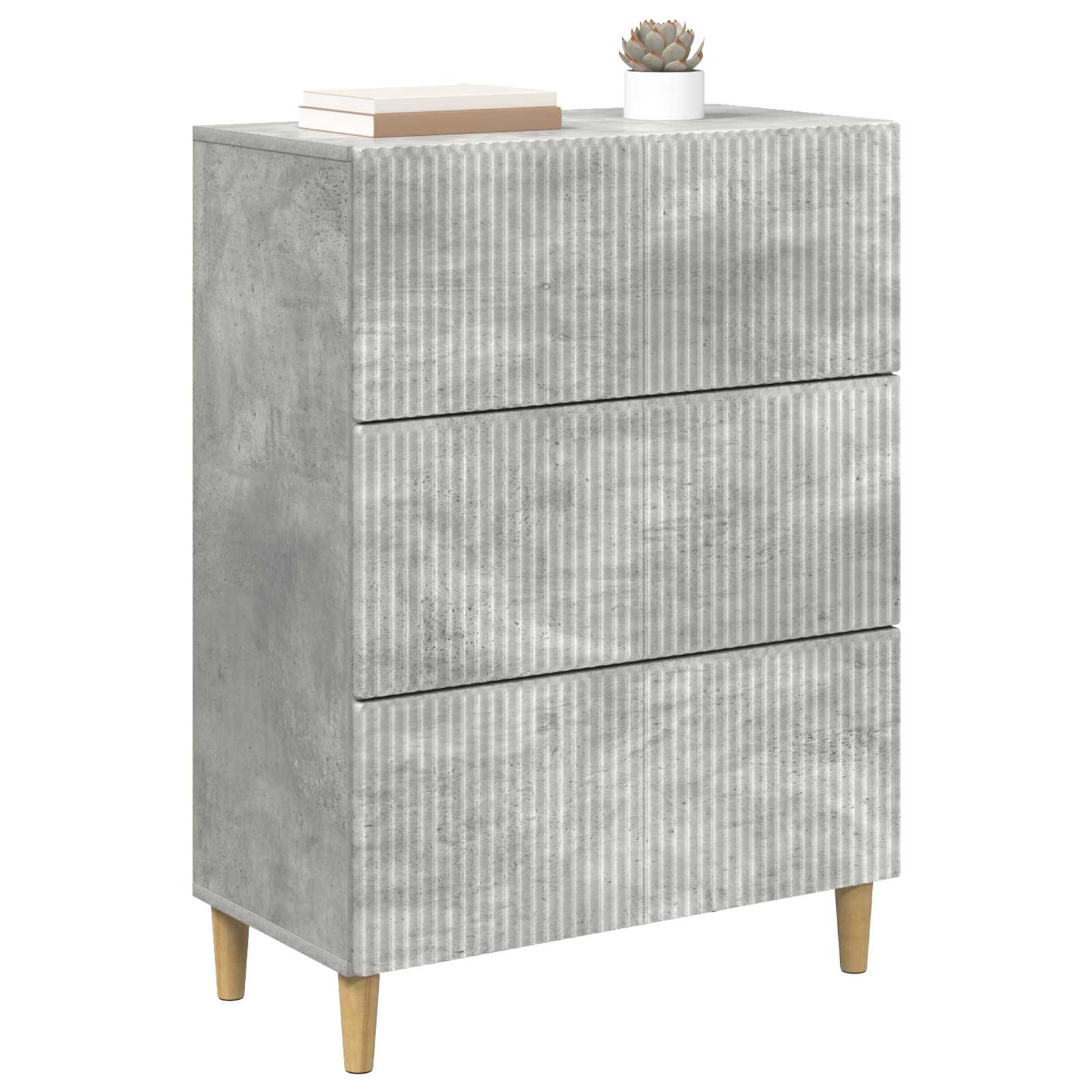 vidaXL Szafka z Szufladami Betonowy szary 66 x 34,5 x 90 cm