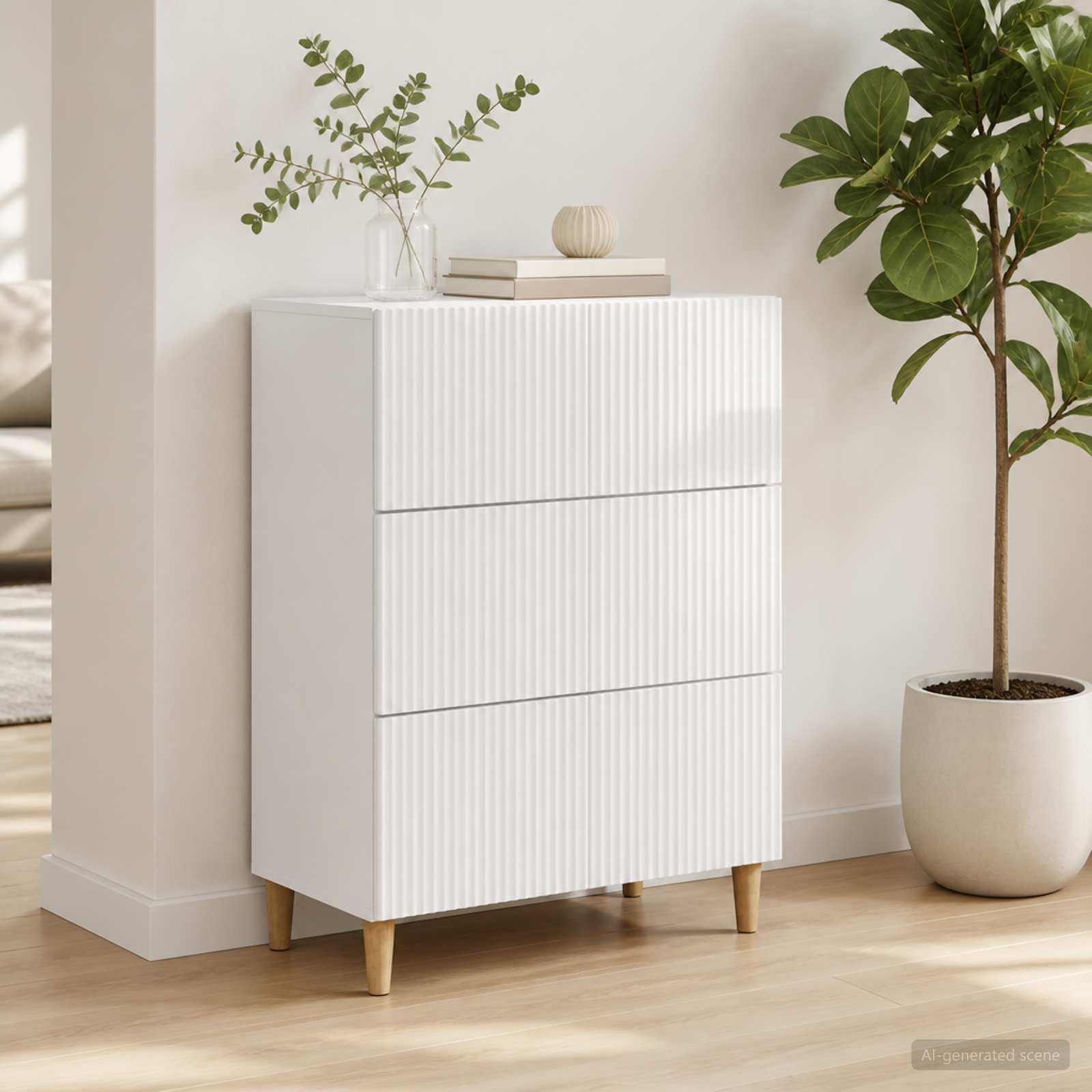 vidaXL Szafka z Szufladami Biały wysoki połysk 66 x 34,5 x 90 cm