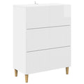 vidaXL Szafka z Szufladami Biały wysoki połysk 66 x 34,5 x 90 cm