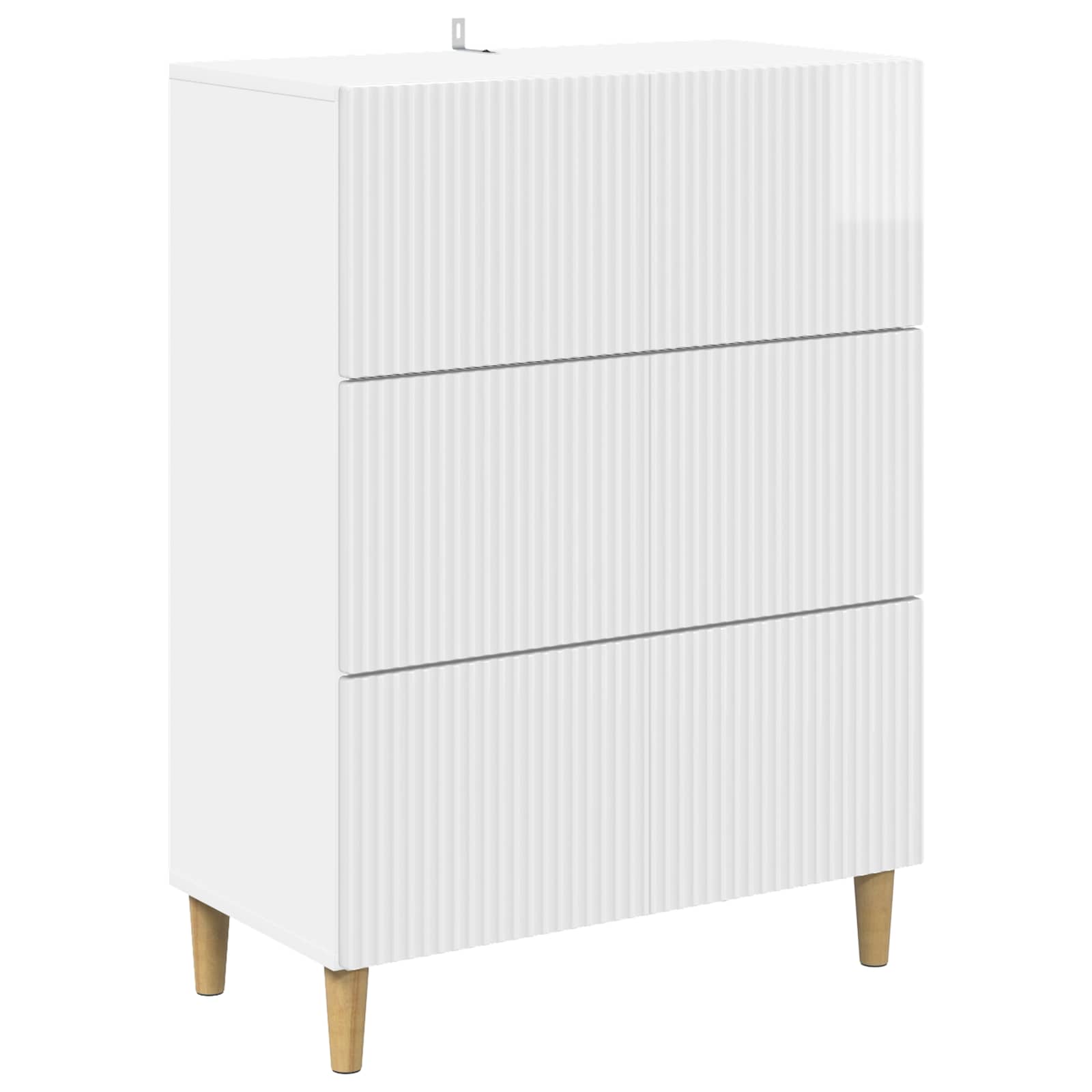 vidaXL Szafka z Szufladami Biały wysoki połysk 66 x 34,5 x 90 cm