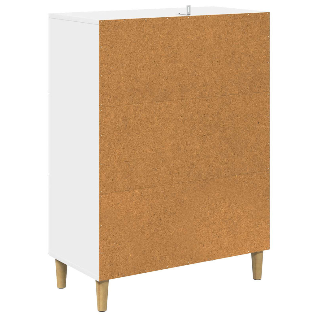 vidaXL Szafka z Szufladami Biały wysoki połysk 66 x 34,5 x 90 cm