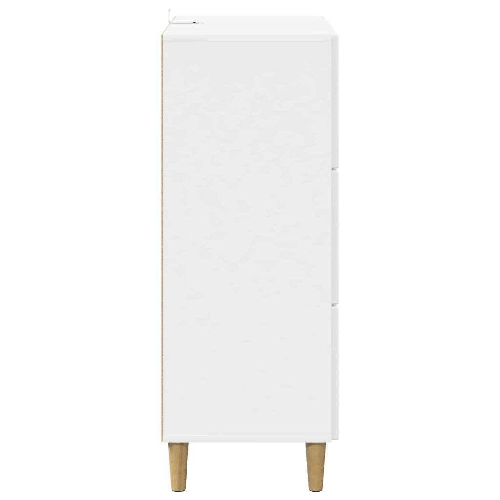 vidaXL Szafka z Szufladami Biały wysoki połysk 66 x 34,5 x 90 cm