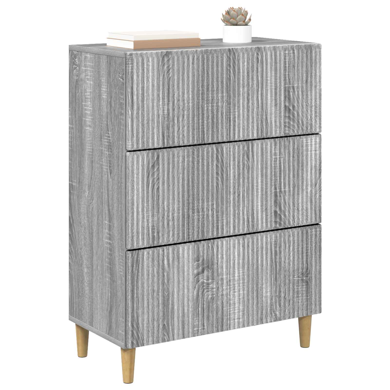 vidaXL Szafka z Szufladami Szary Sonoma 66 x 34,5 x 90 cm