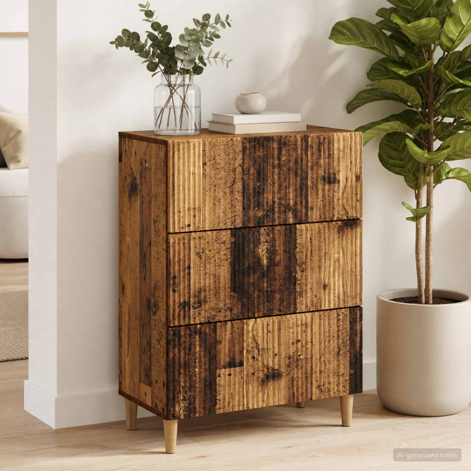 vidaXL Szafka z Szufladami Stare drewno 66 x 34,5 x 90 cm