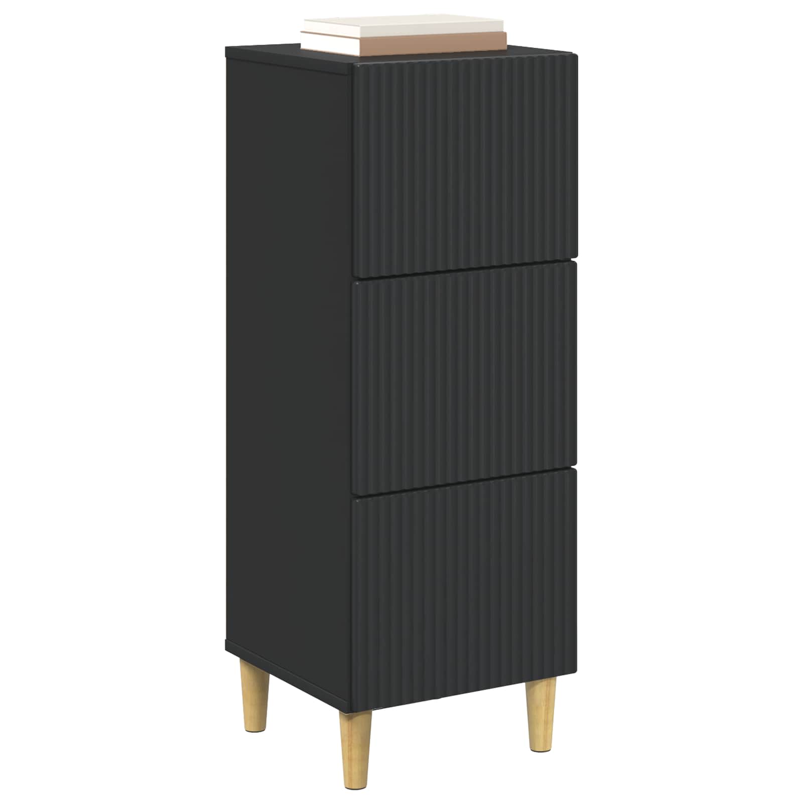 vidaXL Szafka z Szufladami Czarny 33 x 34,5 x 90 cm