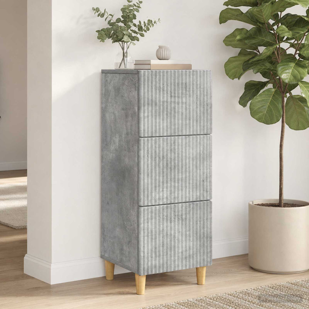 vidaXL Szafka z Szufladami Betonowy szary 33 x 34,5 x 90 cm