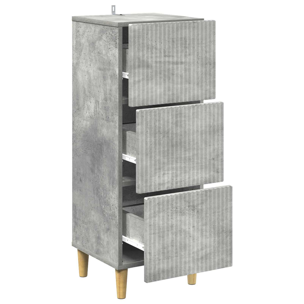 vidaXL Szafka z Szufladami Betonowy szary 33 x 34,5 x 90 cm