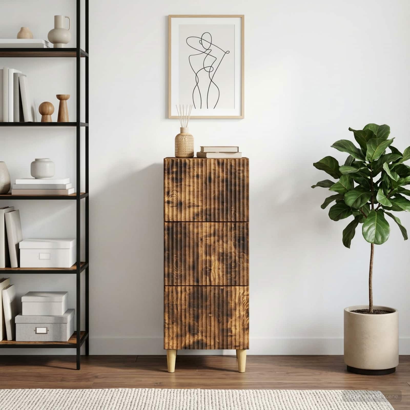 vidaXL Szafka z Szufladami Dąb wędzony 33 x 34,5 x 90 cm