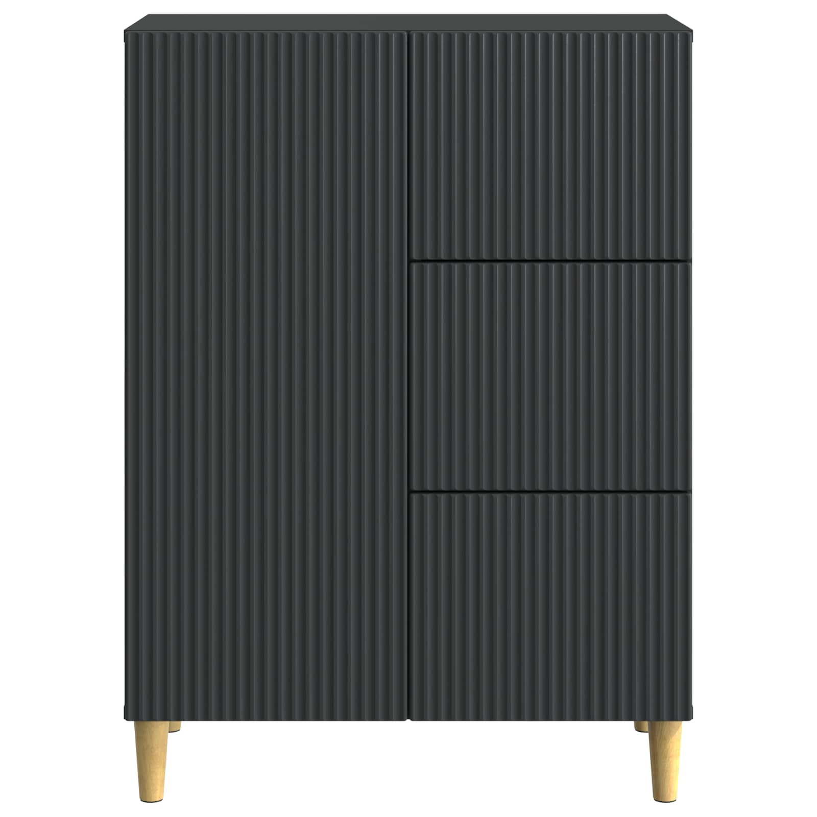 vidaXL Bufet z szufladą Czarny 66 x 34,5 x 90 cm Drewno inżynieryjne