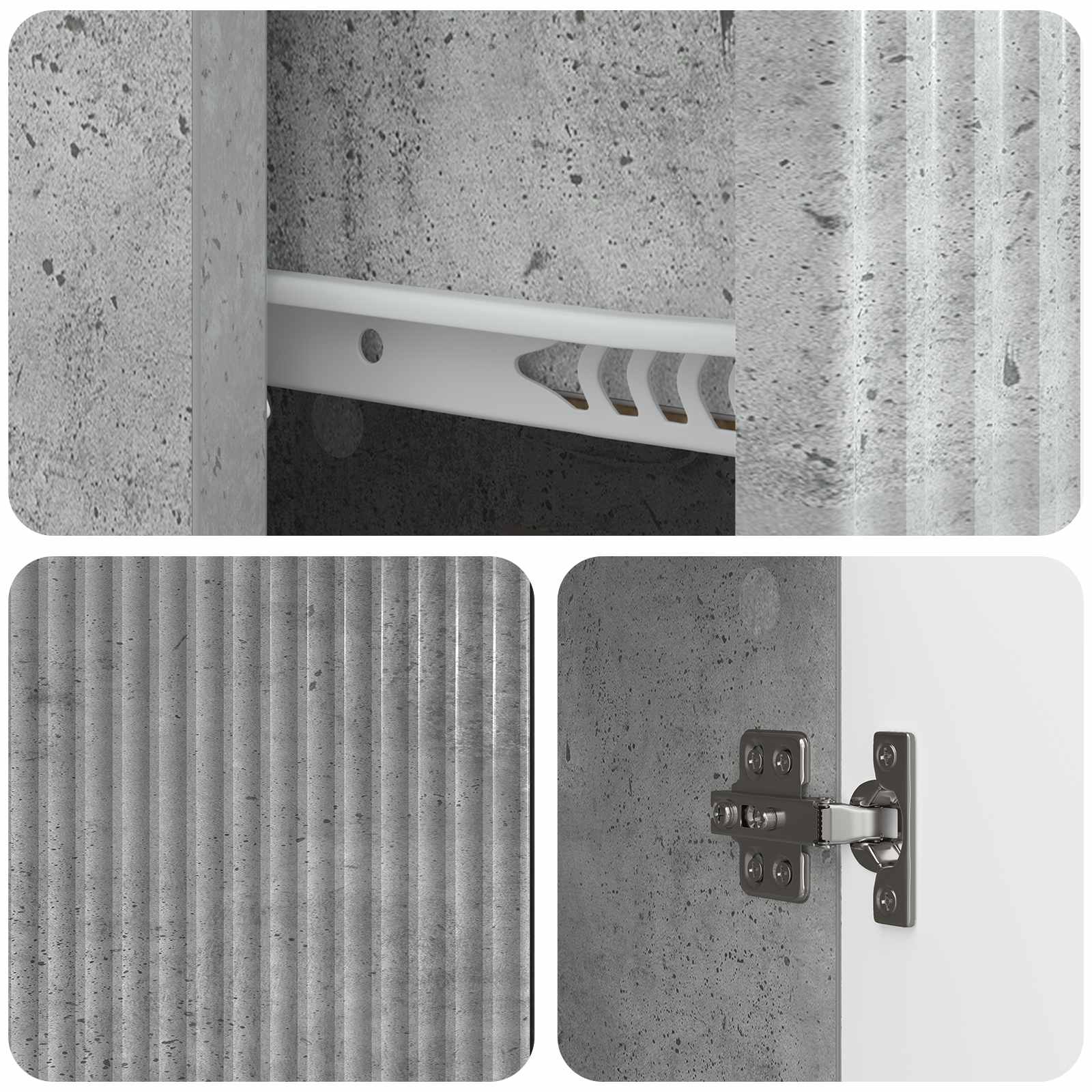 vidaXL Bufet Betonowy szary 66 x 34,5 x 90 cm Drewno inżynieryjne