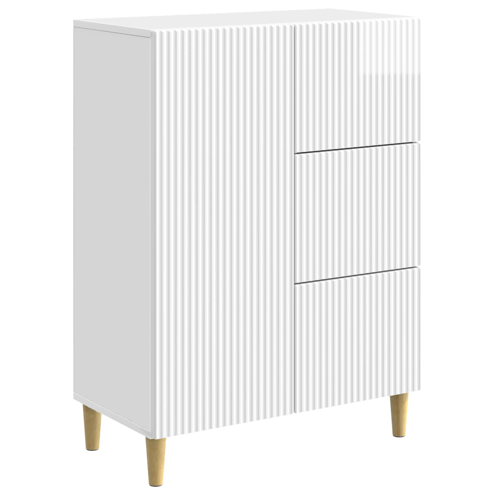 vidaXL Bufet Biały wysoki połysk 66 x 34,5 x 90 cm Drewno inżynieryjne