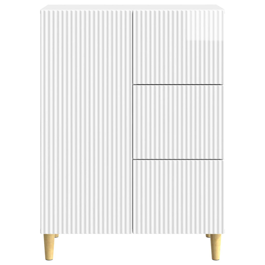 vidaXL Bufet Biały wysoki połysk 66 x 34,5 x 90 cm Drewno inżynieryjne
