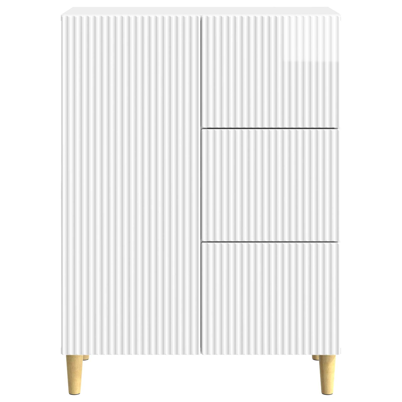 vidaXL Bufet Biały wysoki połysk 66 x 34,5 x 90 cm Drewno inżynieryjne