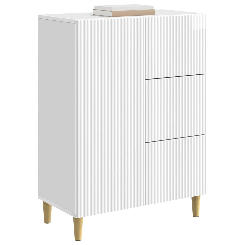 vidaXL Bufet Biały wysoki połysk 66 x 34,5 x 90 cm Drewno inżynieryjne