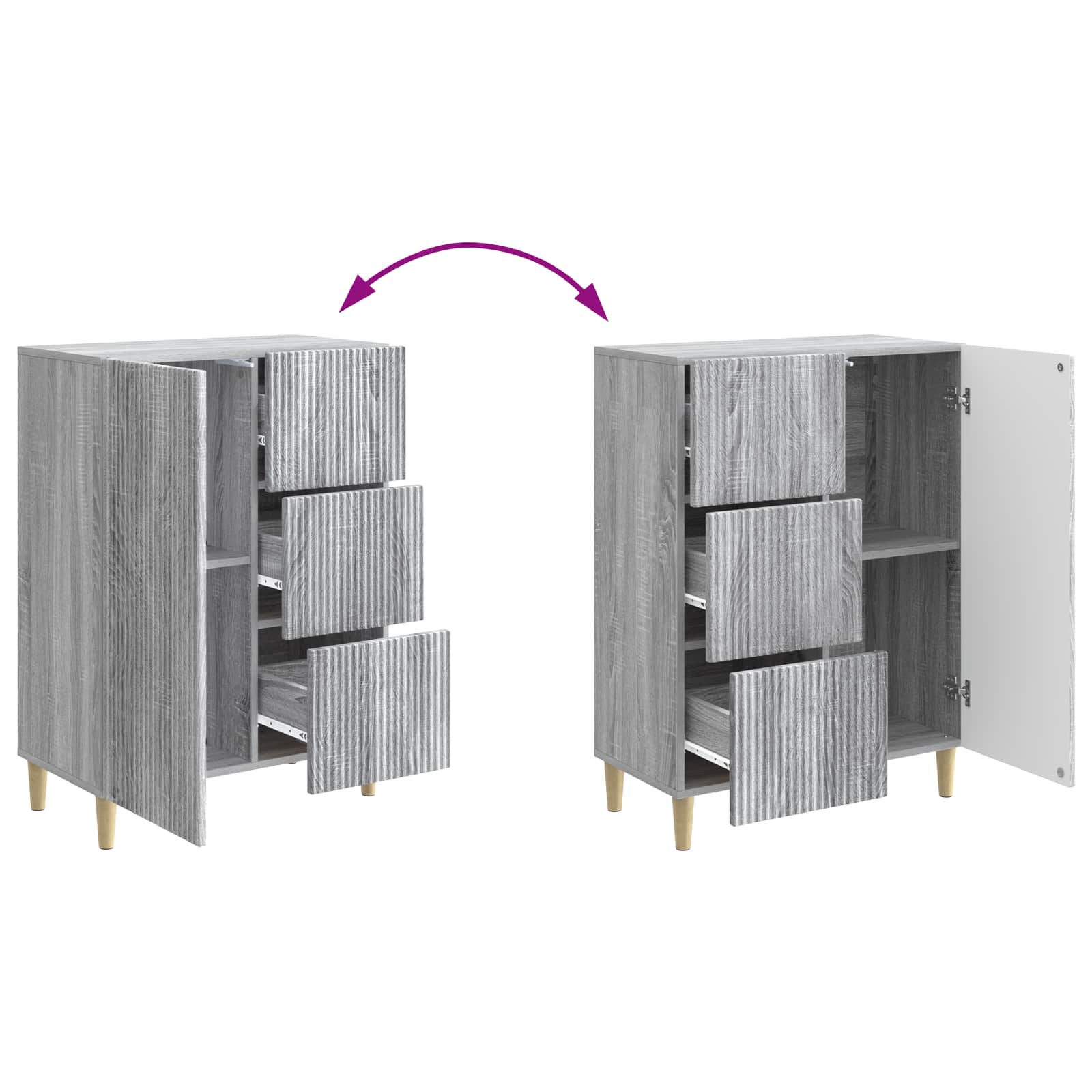 vidaXL Bufet Szary Sonoma 66 x 34,5 x 90 cm Drewno inżynieryjne