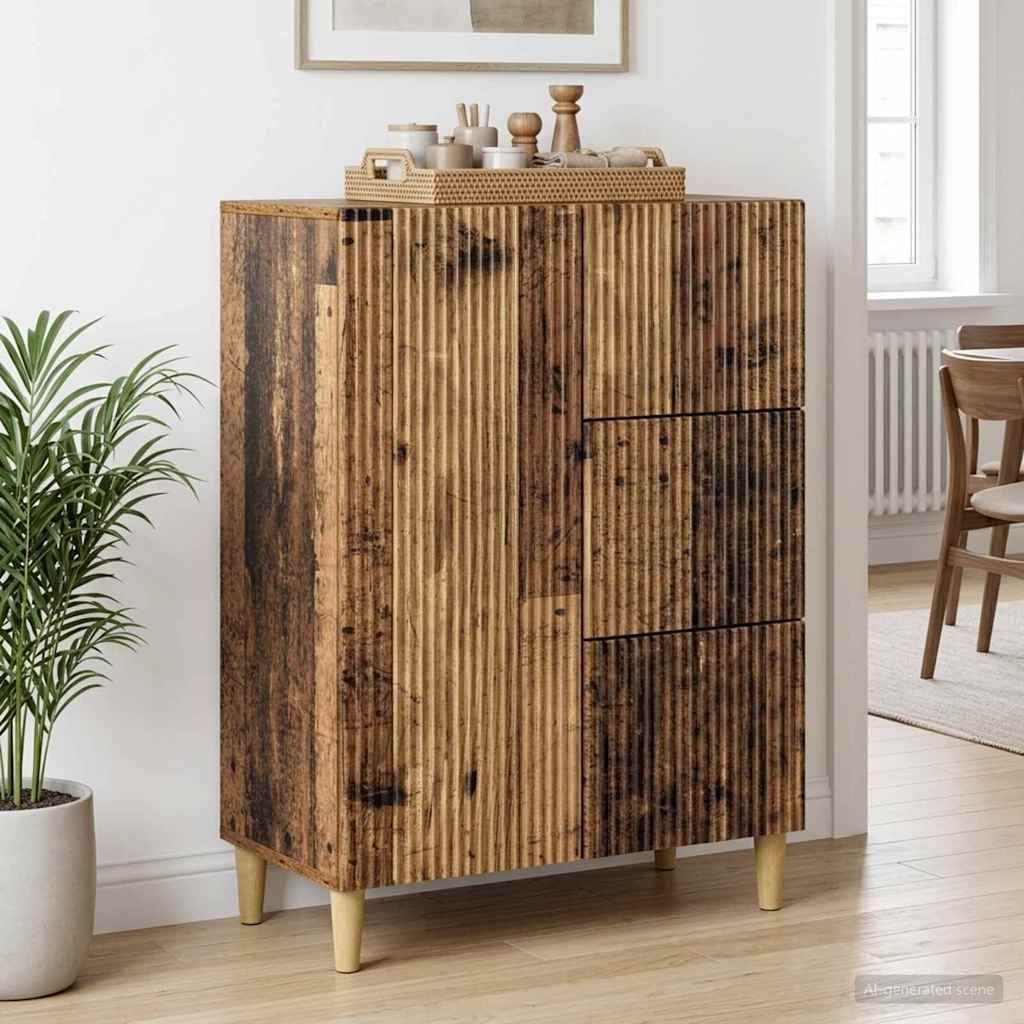 vidaXL Bufet Stare drewno 66 x 34,5 x 90 cm Drewno inżynieryjne