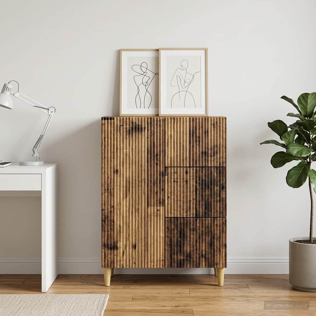 vidaXL Bufet Stare drewno 66 x 34,5 x 90 cm Drewno inżynieryjne