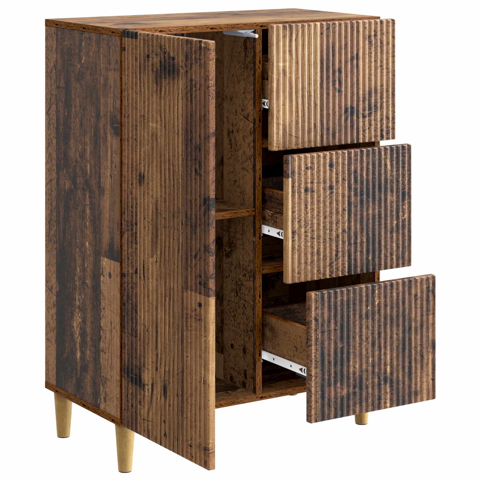 vidaXL Bufet Stare drewno 66 x 34,5 x 90 cm Drewno inżynieryjne