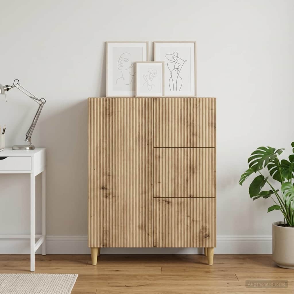 vidaXL Bufet Dąb artisan 66 x 34,5 x 90 cm Drewno inżynieryjne