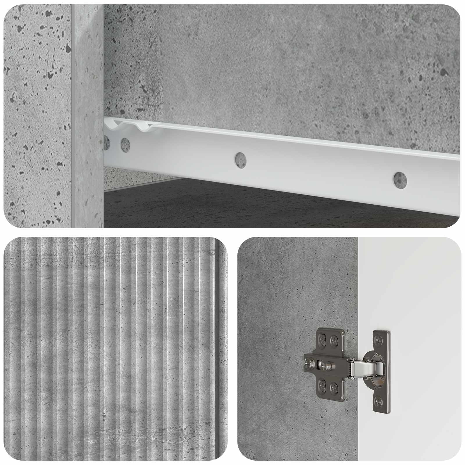 vidaXL Bufet Betonowy szary 66 x 34,5 x 90 cm Drewno inżynieryjne