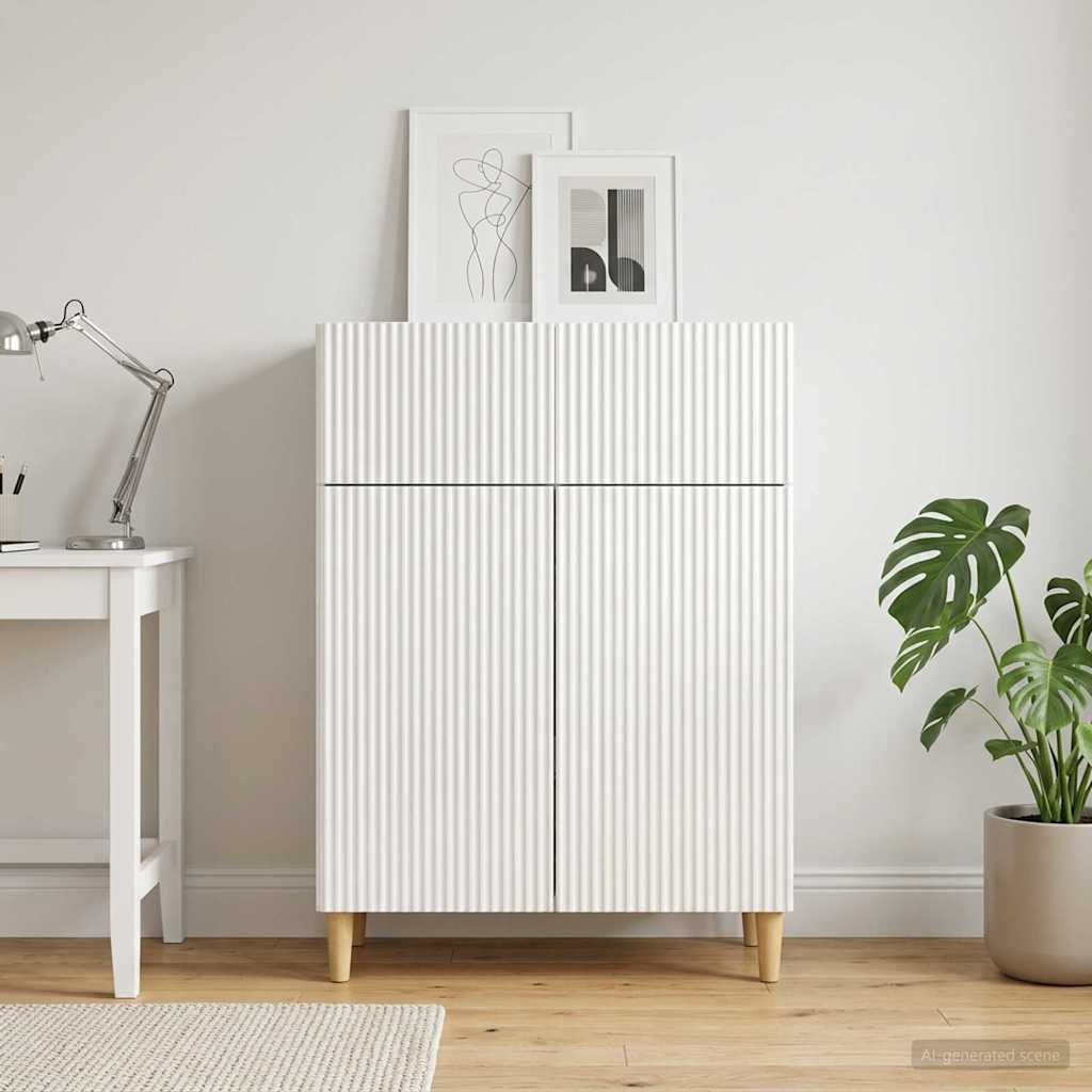 vidaXL Bufet Biały wysoki połysk 66 x 34,5 x 90 cm Drewno inżynieryjne