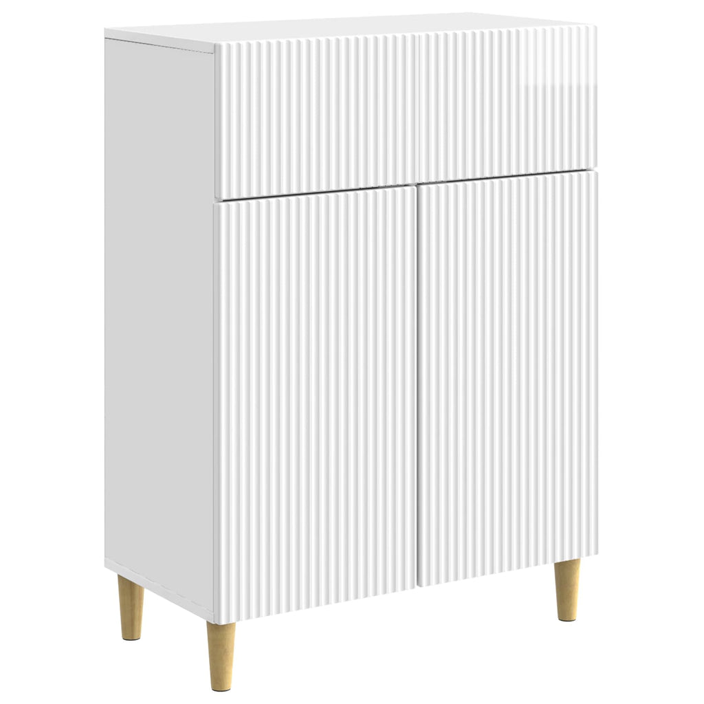 vidaXL Bufet Biały wysoki połysk 66 x 34,5 x 90 cm Drewno inżynieryjne