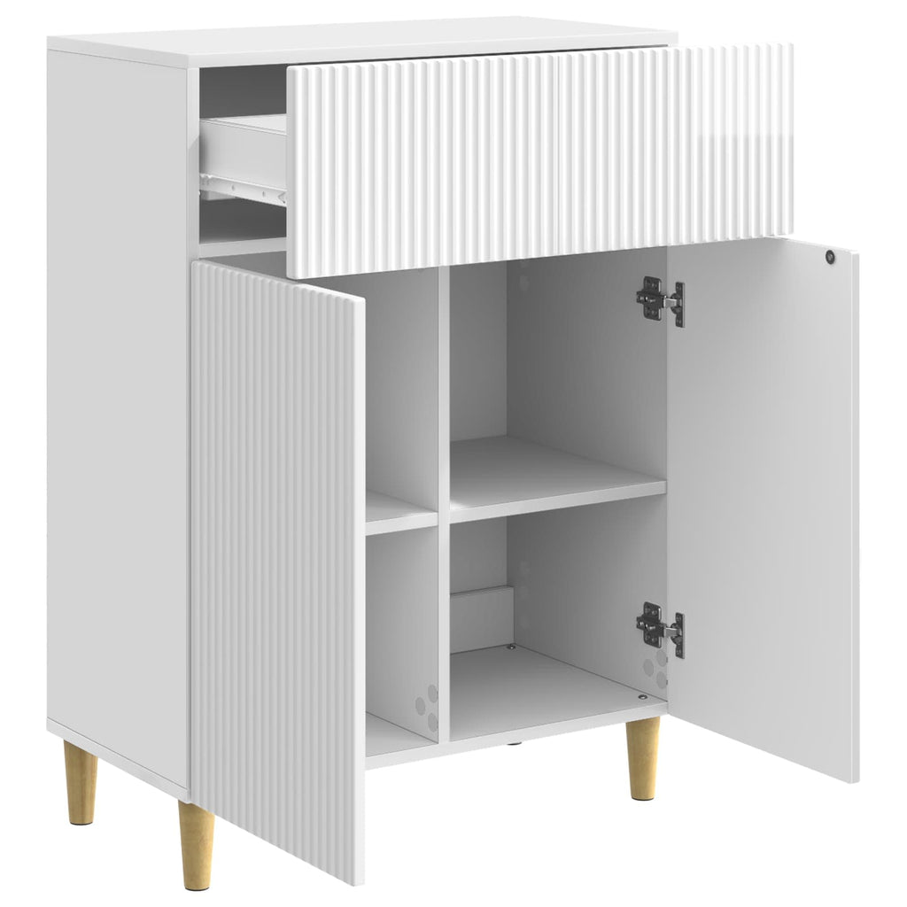 vidaXL Bufet Biały wysoki połysk 66 x 34,5 x 90 cm Drewno inżynieryjne