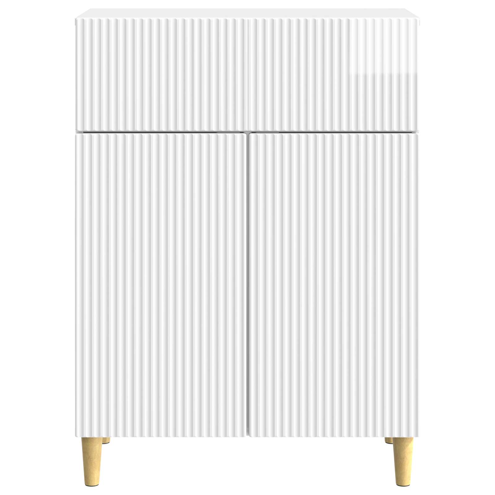 vidaXL Bufet Biały wysoki połysk 66 x 34,5 x 90 cm Drewno inżynieryjne