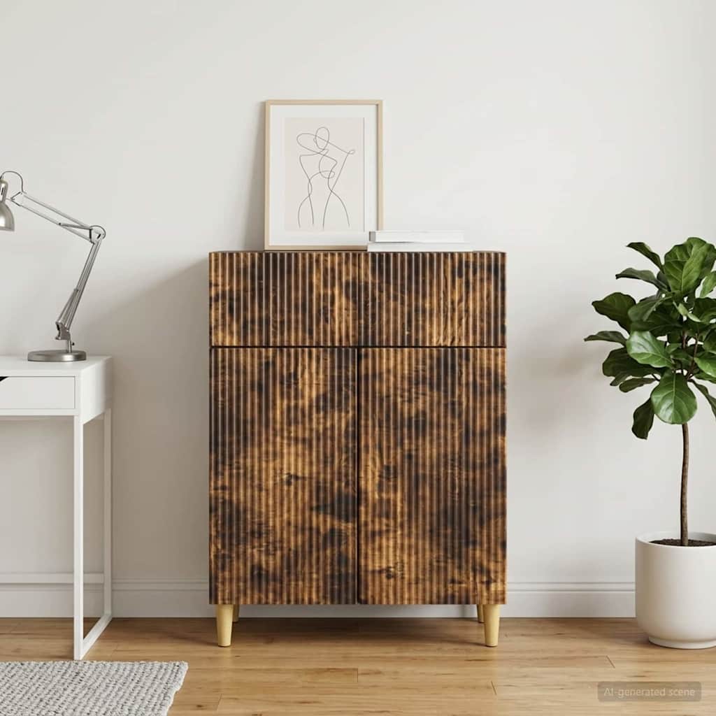 vidaXL Bufet Dąb wędzony 66 x 34,5 x 90 cm Drewno inżynieryjne