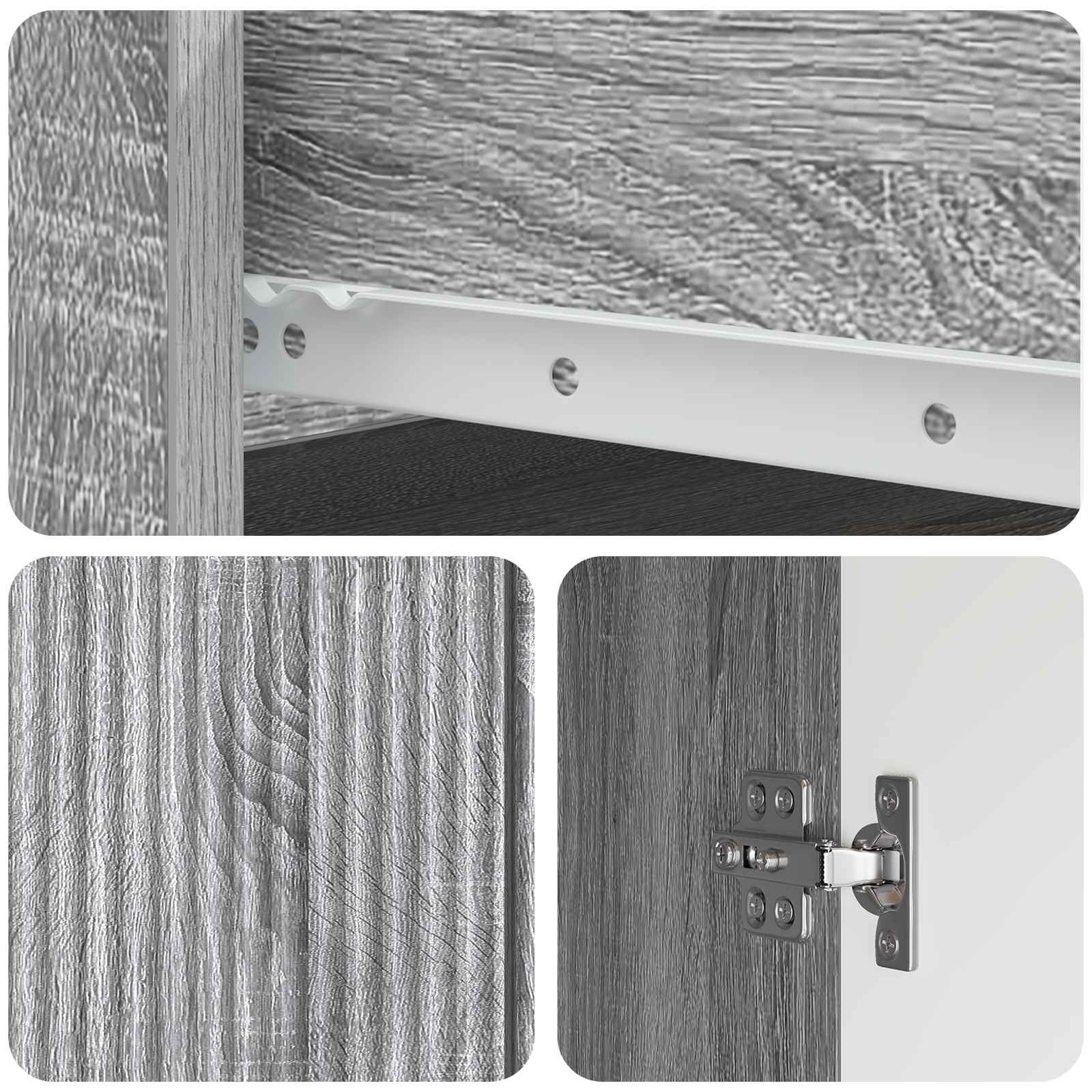 vidaXL Bufet Szary Sonoma 66 x 34,5 x 90 cm Drewno inżynieryjne