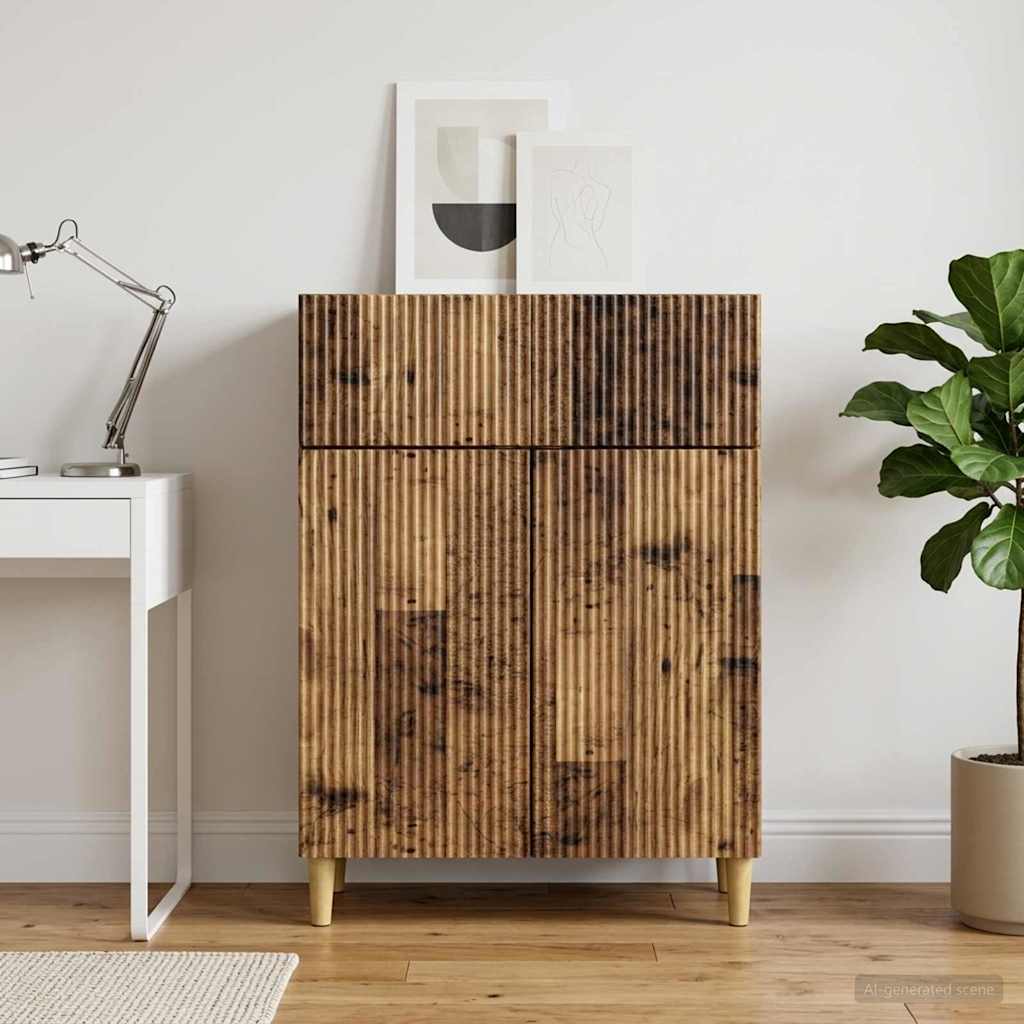 vidaXL Bufet Stare drewno 66 x 34,5 x 90 cm Drewno inżynieryjne