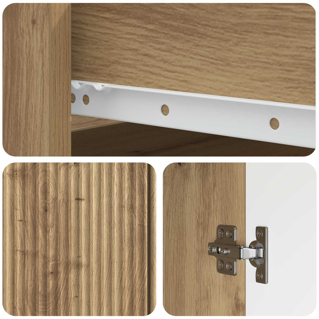 vidaXL Bufet Dąb artisan 66 x 34,5 x 90 cm Drewno inżynieryjne