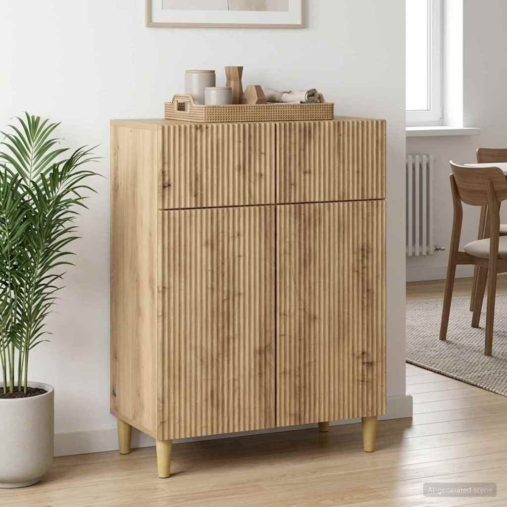vidaXL Bufet Dąb artisan 66 x 34,5 x 90 cm Drewno inżynieryjne