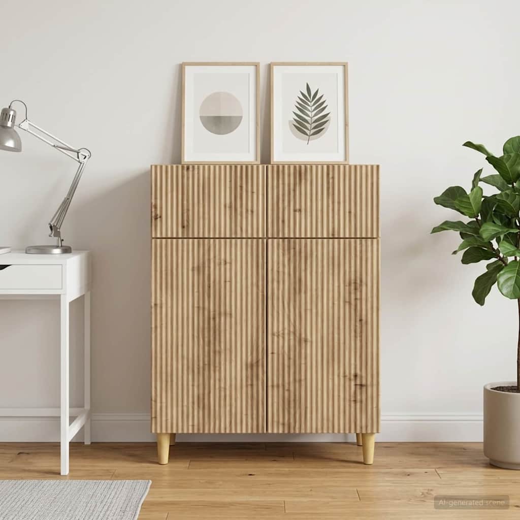 vidaXL Bufet Dąb artisan 66 x 34,5 x 90 cm Drewno inżynieryjne