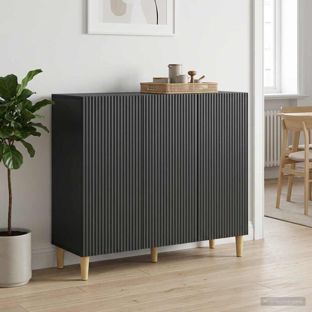 vidaXL Bufet Czarny 89 x 34,5 x 80 cm Drewno inżynieryjne