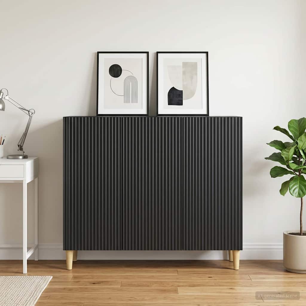 vidaXL Bufet Czarny 89 x 34,5 x 80 cm Drewno inżynieryjne