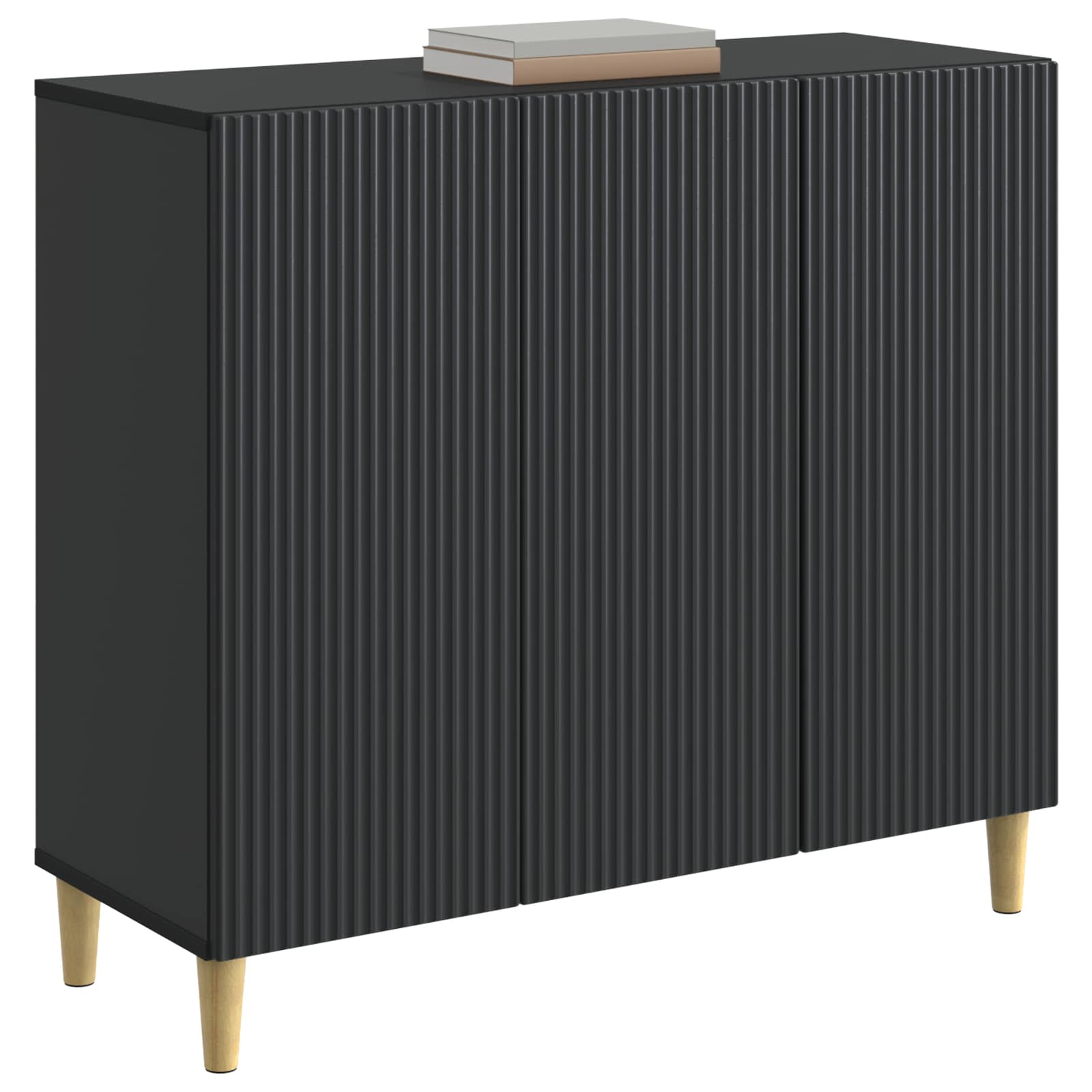 vidaXL Bufet Czarny 89 x 34,5 x 80 cm Drewno inżynieryjne