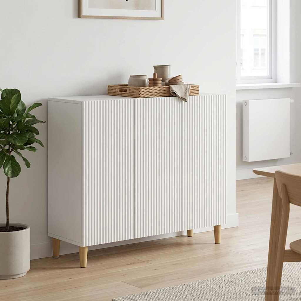 vidaXL Bufet Biały wysoki połysk 89 x 34,5 x 80 cm Drewno inżynieryjne