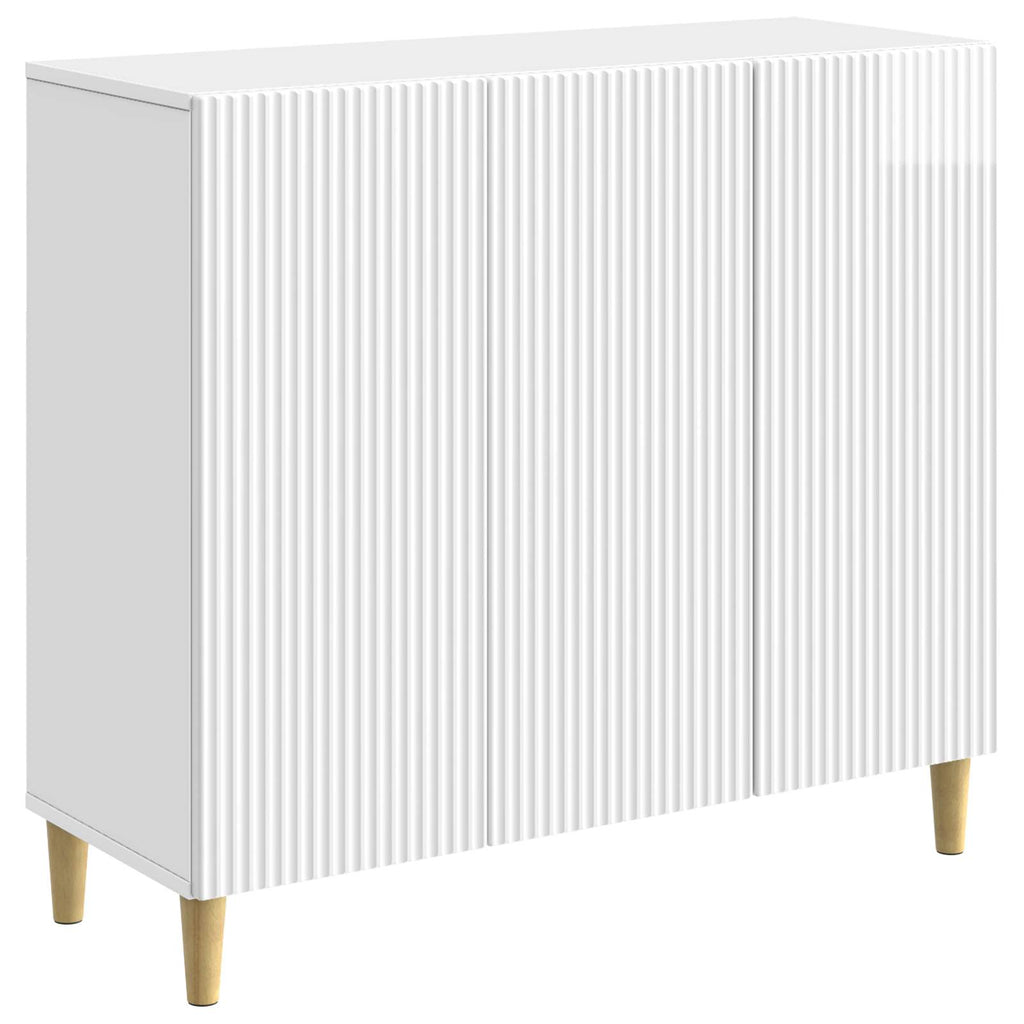 vidaXL Bufet Biały wysoki połysk 89 x 34,5 x 80 cm Drewno inżynieryjne