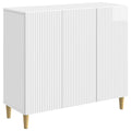 vidaXL Bufet Biały wysoki połysk 89 x 34,5 x 80 cm Drewno inżynieryjne