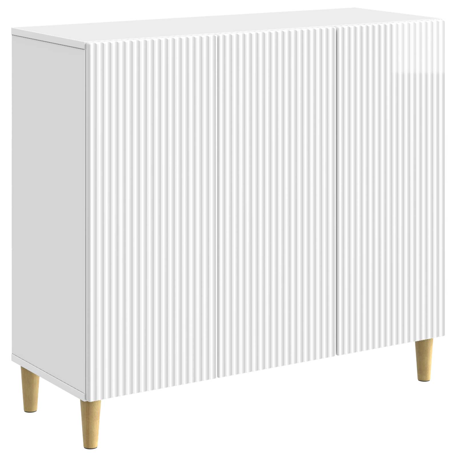 vidaXL Bufet Biały wysoki połysk 89 x 34,5 x 80 cm Drewno inżynieryjne