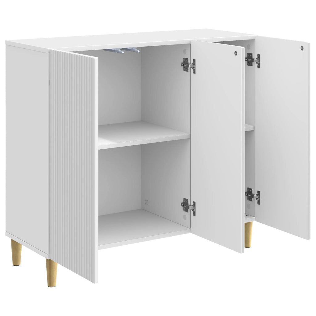 vidaXL Bufet Biały wysoki połysk 89 x 34,5 x 80 cm Drewno inżynieryjne