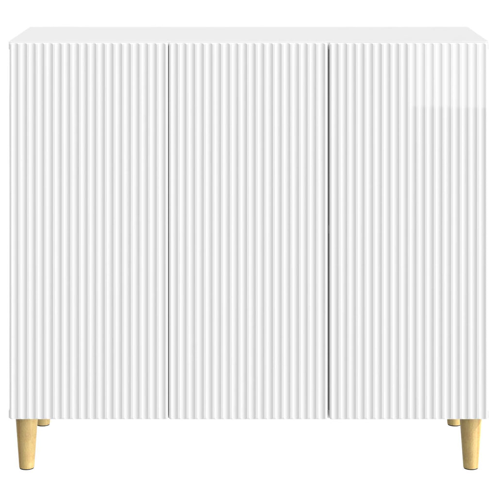 vidaXL Bufet Biały wysoki połysk 89 x 34,5 x 80 cm Drewno inżynieryjne