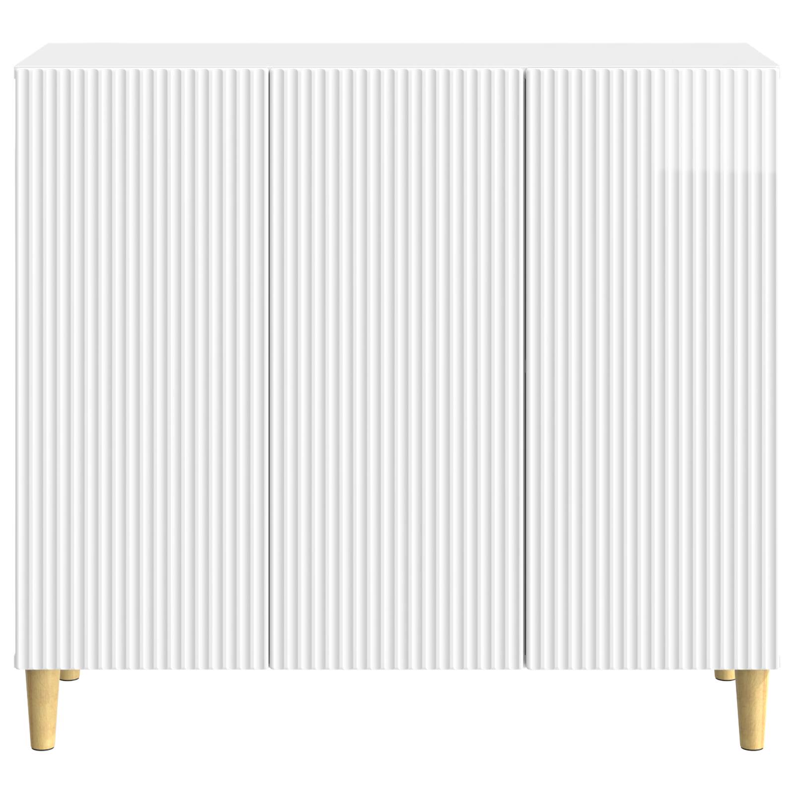 vidaXL Bufet Biały wysoki połysk 89 x 34,5 x 80 cm Drewno inżynieryjne