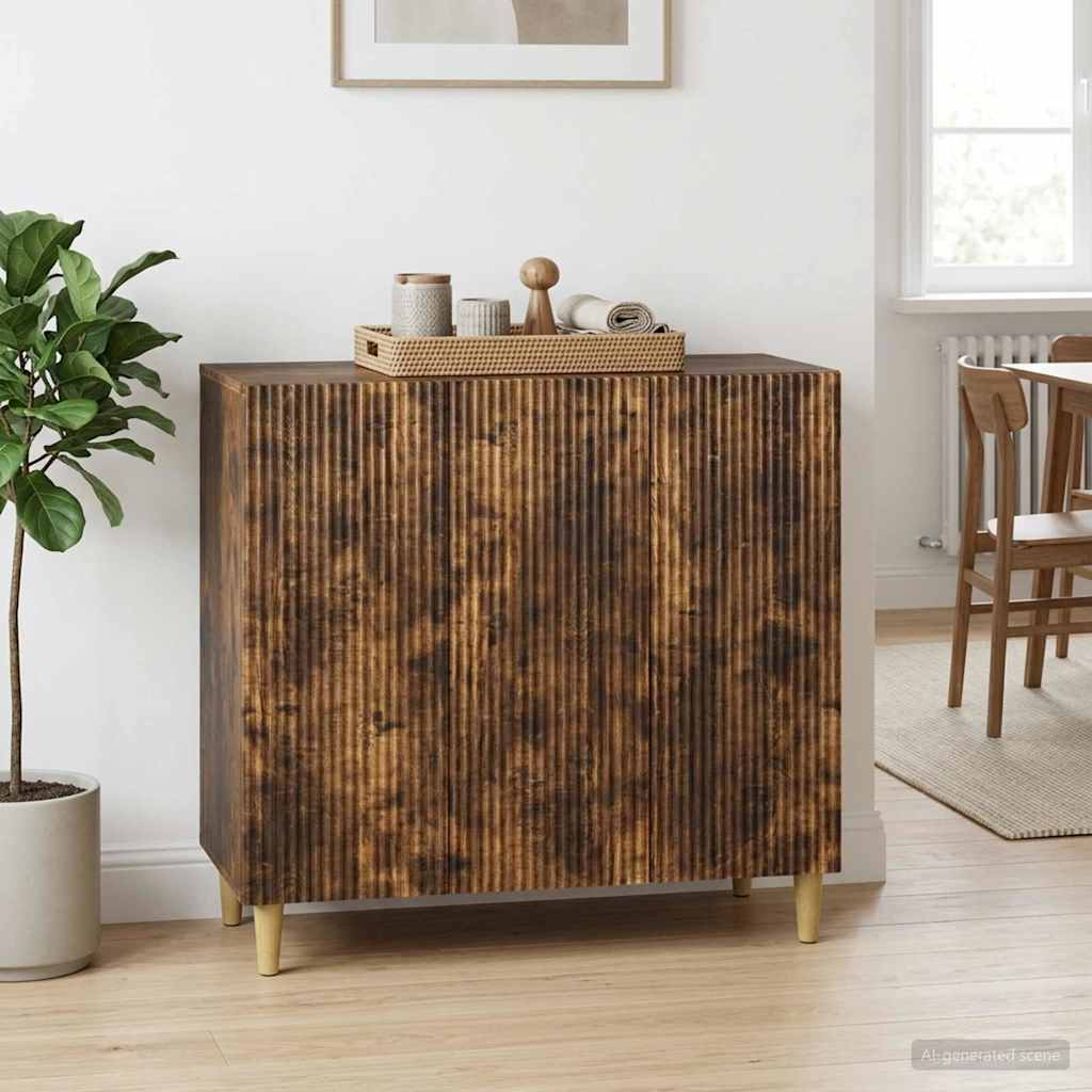 vidaXL Bufet Dąb wędzony 89 x 34,5 x 80 cm Drewno inżynieryjne