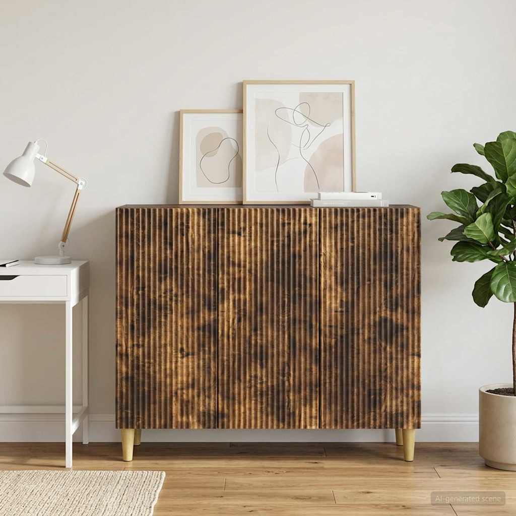 vidaXL Bufet Dąb wędzony 89 x 34,5 x 80 cm Drewno inżynieryjne