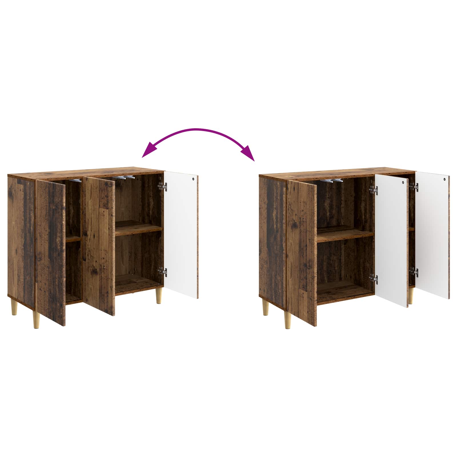 vidaXL Bufet Stare drewno 89 x 34,5 x 80 cm Drewno inżynieryjne