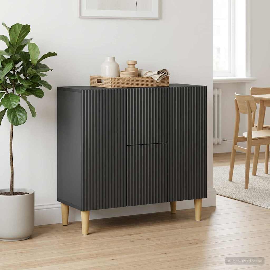vidaXL Bufet z szufladą Czarny 89 x 34,5 x 60 cm Drewno inżynieryjne