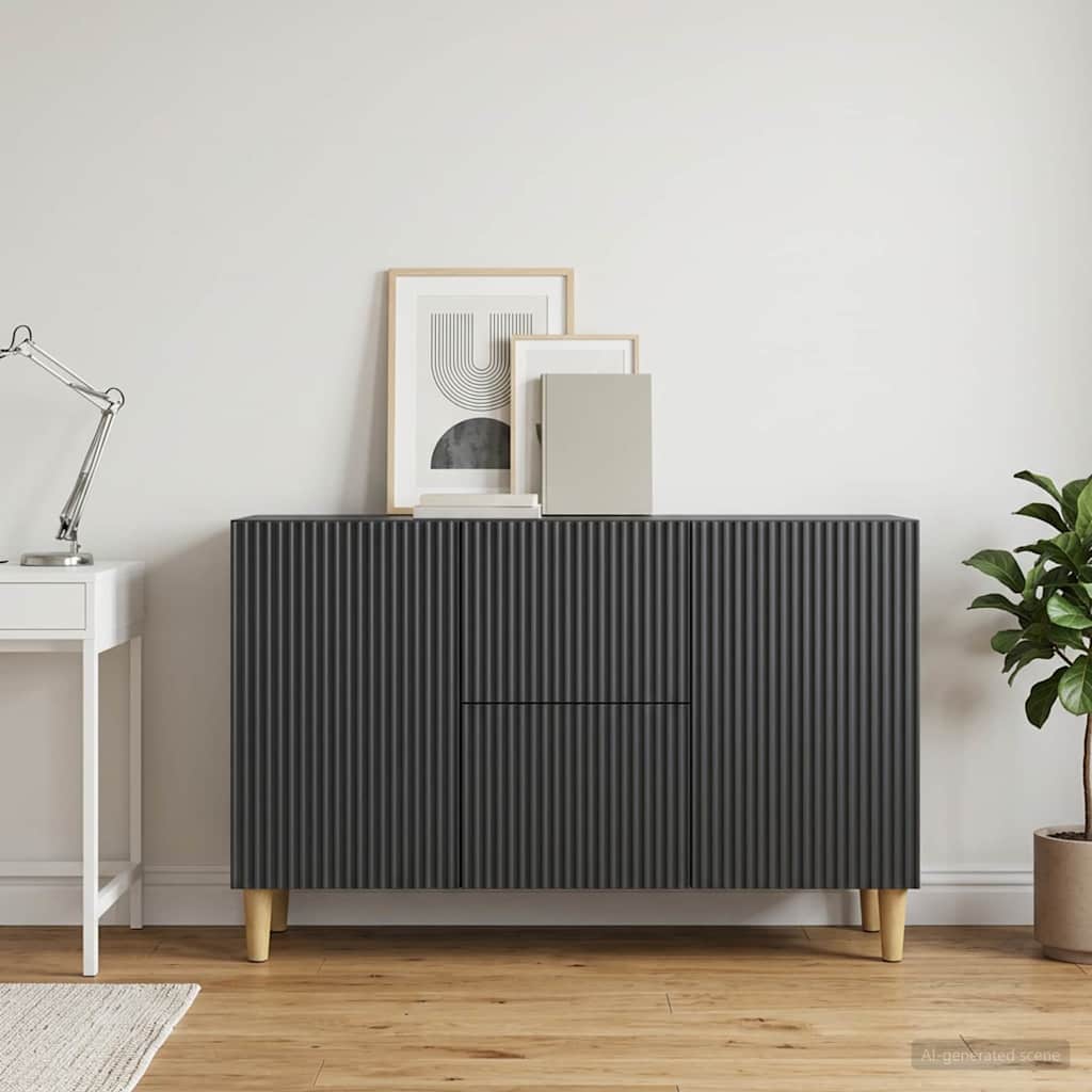 vidaXL Bufet z szufladą Czarny 89 x 34,5 x 60 cm Drewno inżynieryjne